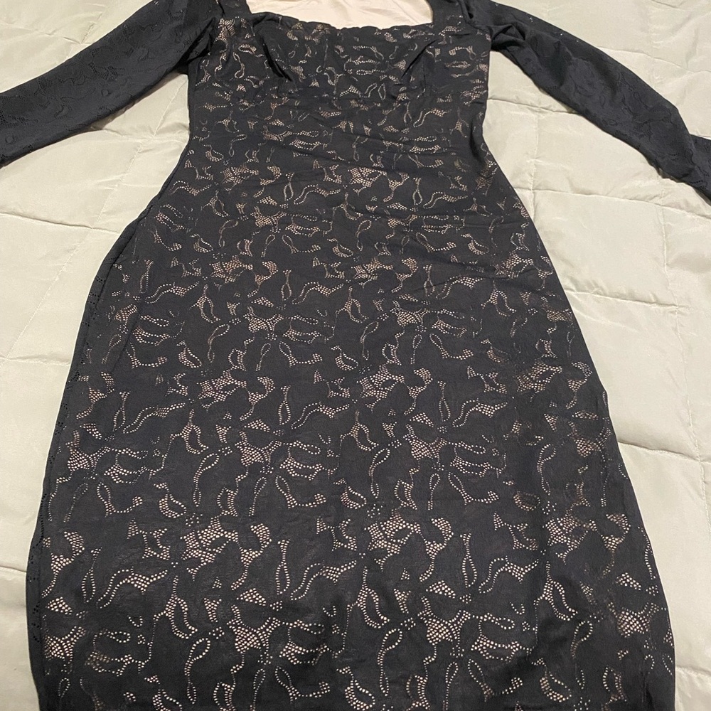 Lace Floral Midi Dress